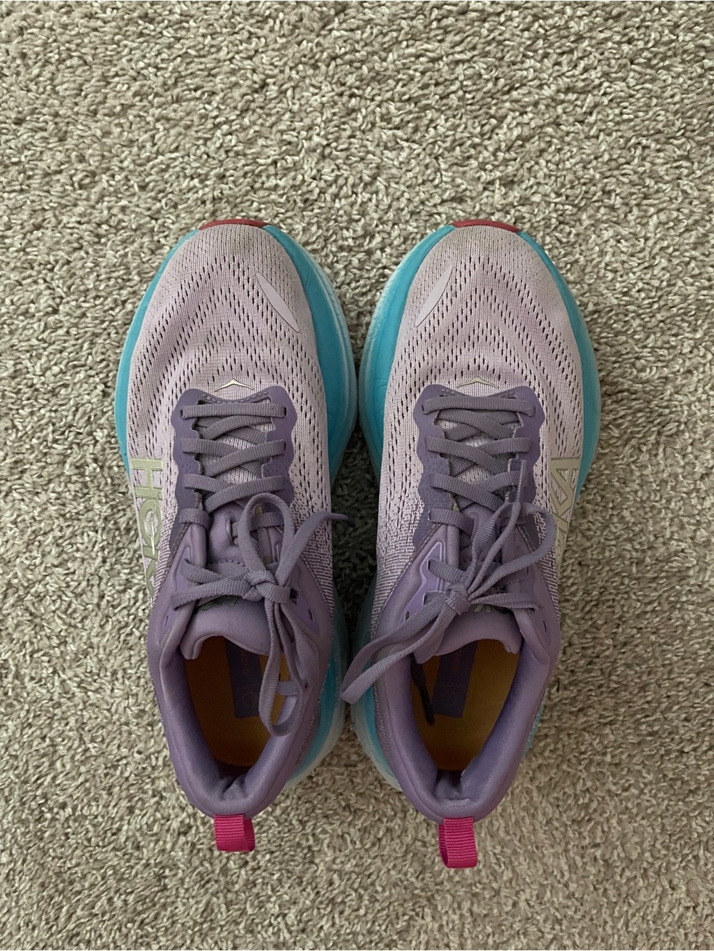 Hoka Bondi 8 Chalk Violet/Pastel Lilac Women's Running Shoes Size 8.5 - Picture 4 of 12